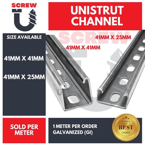 Strut Channel 1meter 41mmx41mm / x 25mm Unistrut Support Channel .
